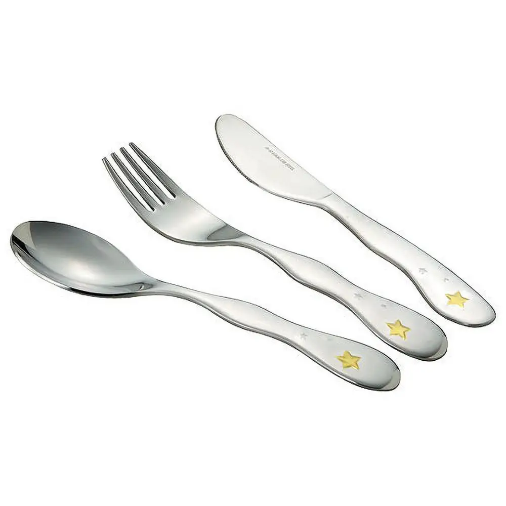 ナルミ クラウンキッズ カトラリー3点セット(シャイニングスター) 14cm SK596-10