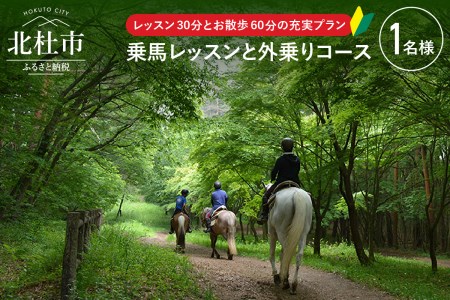 八ヶ岳南麓 お手軽に乗馬レッスンと外乗のセットプラン（90分コース） [h008]