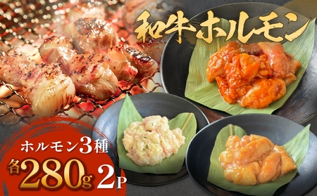和牛ホルモン3種 各280g×2P 牛ホルモン 味噌ホルモン 塩ホルモン ミックスホルモン 味噌 塩 ミックス 小腸 国産 宮城県産 味付 モツ 和牛 肉 お肉 牛肉 牛 内臓 宮城県 石巻市
