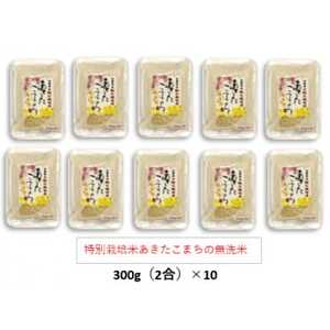 令和7年産特別栽培米あきたこまち無洗米3kg【300g(2合)×10個】使いやすくプレゼントにも便利【配送不可地域：離島・沖縄県】【1675482】