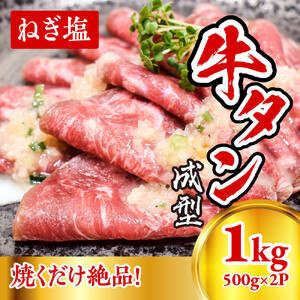 成型 牛たん ネギ塩 １kg /  和牛 牛 肉 たんタン 【ttru035A】
