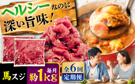 【全6回定期便】馬スジ 約1kg 馬肉 馬肉 BHCY043