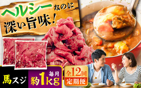全12回定期便 馬スジ 約1kg 馬肉 馬肉 BHCY044