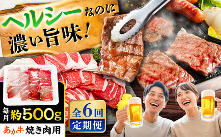 【全6回定期便】熊本あか牛 焼肉 用カット(バラ ロース) 約500g BHCY047