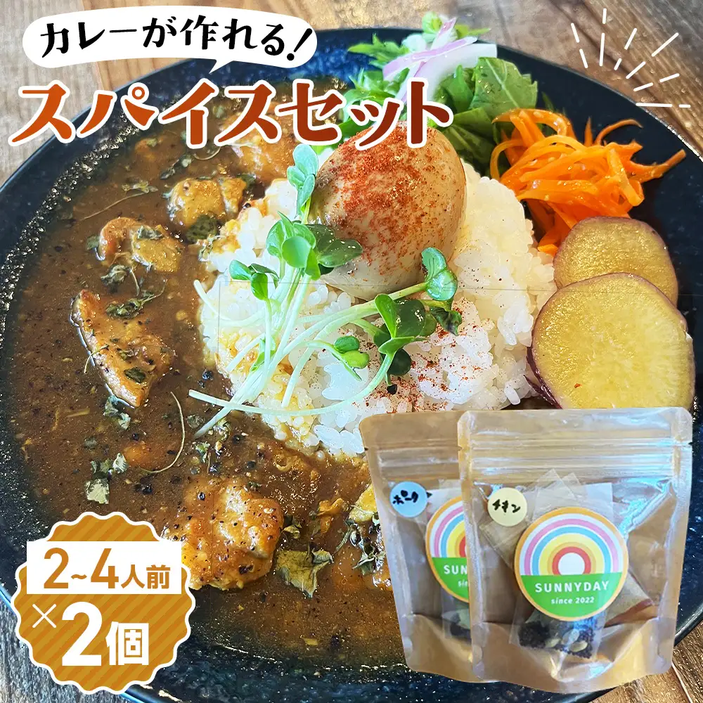 スパイスセット（チキン・ポークキーマ） 2～4人前 2個 ／ カレー カレーライス スパイスカレー カレースパイス カレーパウダー 本格 手軽 簡単 自宅で本格 食べ比べ チキンカレー キーマカレー スパイス セット 人気 大阪府 No.345