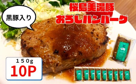 A1-0442／鹿児島県産 桜島美湯豚　おろしソース ハンバーグ 150g×10個