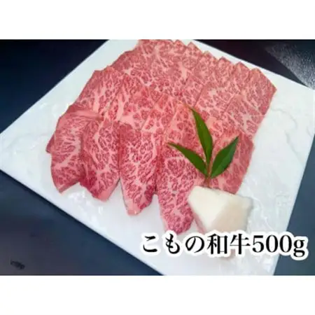 こもの和牛 牝牛霜降りカルビ焼き肉用500g【配送不可地域：離島】【1676401】