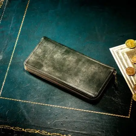 【ココマイスター】COCOMEISTER ブライドル グランドウォレット(モスグリーン)【1679707】