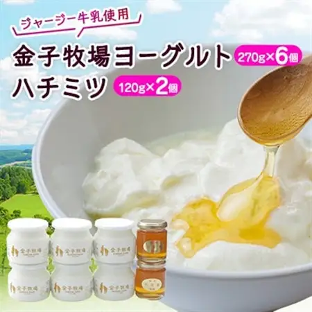 金子牧場ヨーグルト、ハチミツセット【配送不可地域：離島】【1022679】
