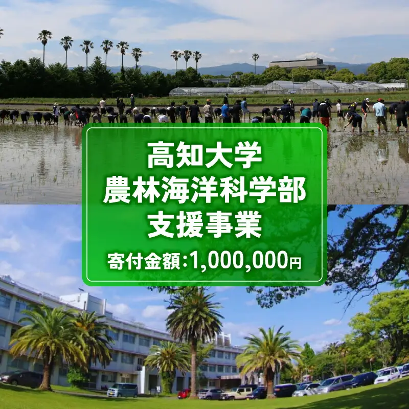 【返礼品なし/1,000,000円】高知大学 農林海洋科学部 支援事業(教育・研究・地域貢献を支える寄附) 支援