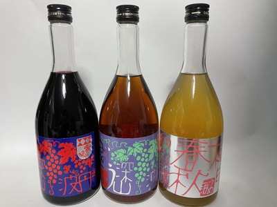 小鼓リキュール720ml×3種セット 〈丹波市〉 ぶどう 梅 リキュール