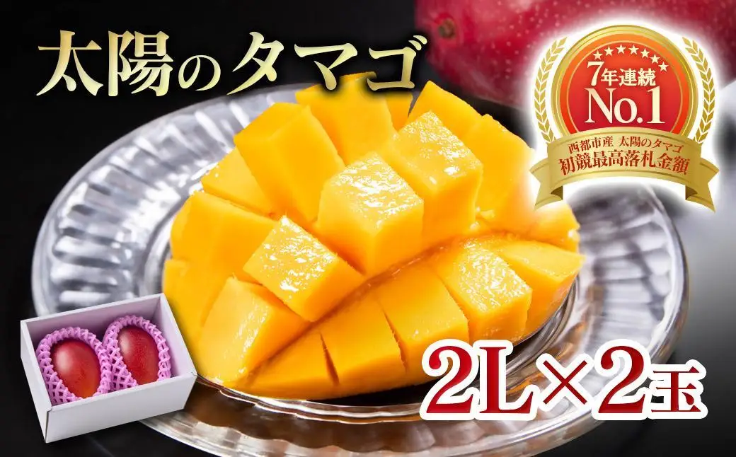 6月発送【先行予約】最高級ブランド『太陽のタマゴ』2L×2個【糖度15度以上】宮崎県西都市産完熟マンゴー＜68-1a＞宮崎マンゴー 果物 フルーツ 甘い