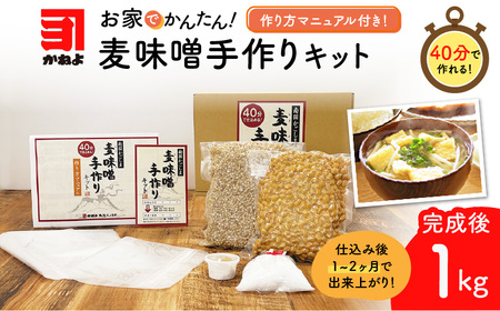  「 かねよ みそ しょうゆ 」麦味噌 手作り キット 1kg K058-004_01 調味料