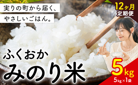 【12ヶ月定期便】 ふくおかみのり米 5kg 白米 《お申込み翌月から出荷》 お米 ごはん ご飯 rice kome