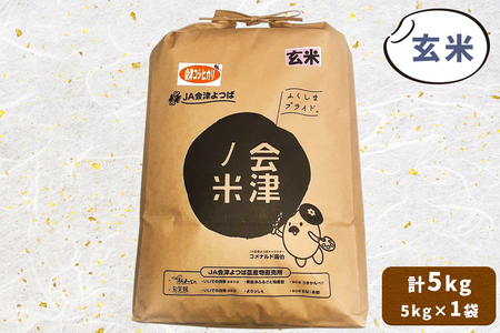 会津産 コシヒカリ 玄米 5kg×1袋｜令和7年 2025年 コメ お米 米 こめ こしひかり 産直 玄米 [1055]