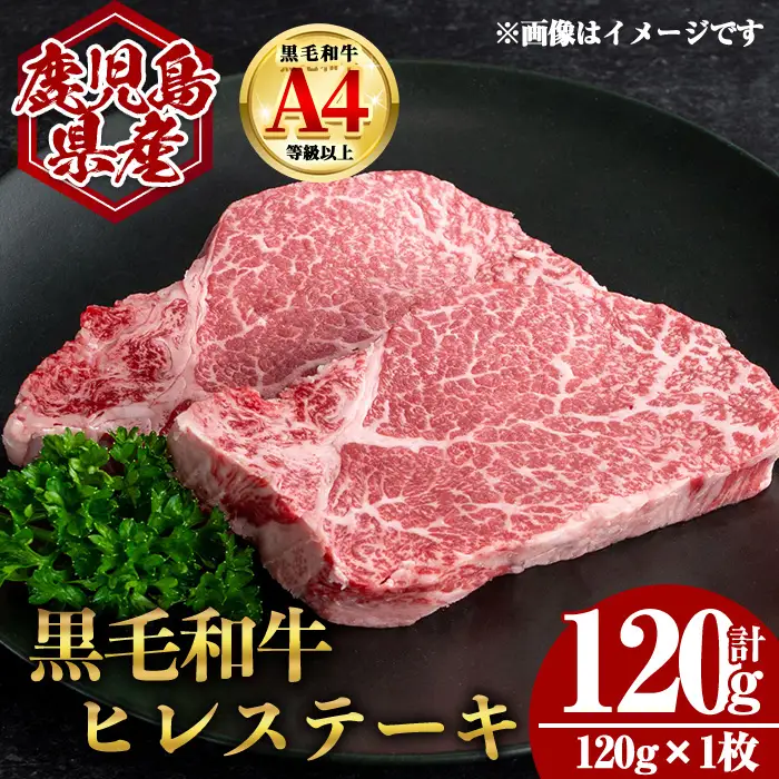 鹿児島県産 黒毛和牛 ヒレ ステーキ (計120g・120g×1) 国産 牛肉【肉のちょーさん】A970