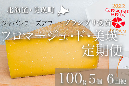 チーズ グランプリ受賞 定期便 100g×5個 6ヶ月 北海道チーズ 本格的ハードチーズ   [144-07]