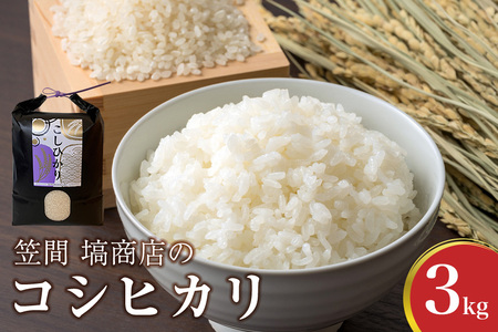 令和7年度産 笠間 塙商店の コシヒカリ 3kg 米 新米 精米 ブランド米 お米 白米 国産 おにぎり 弁当 R7年産 ごはん おいしい 旨い ふっくら お米 茨城県 笠間市 いばらき ID-031