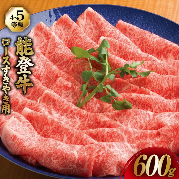 牛肉 能登牛 ロース (4～5等級) すき焼き用 600g [寺岡畜産株式会社 石川県 宝達志水町 38601315]