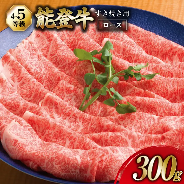 牛肉 能登牛 ロース (4～5等級) すき焼き用 300g [寺岡畜産株式会社 石川県 宝達志水町 38601317]