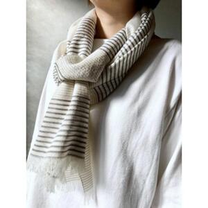 【現代の名工】シルクウールの軽やかボーダーストール