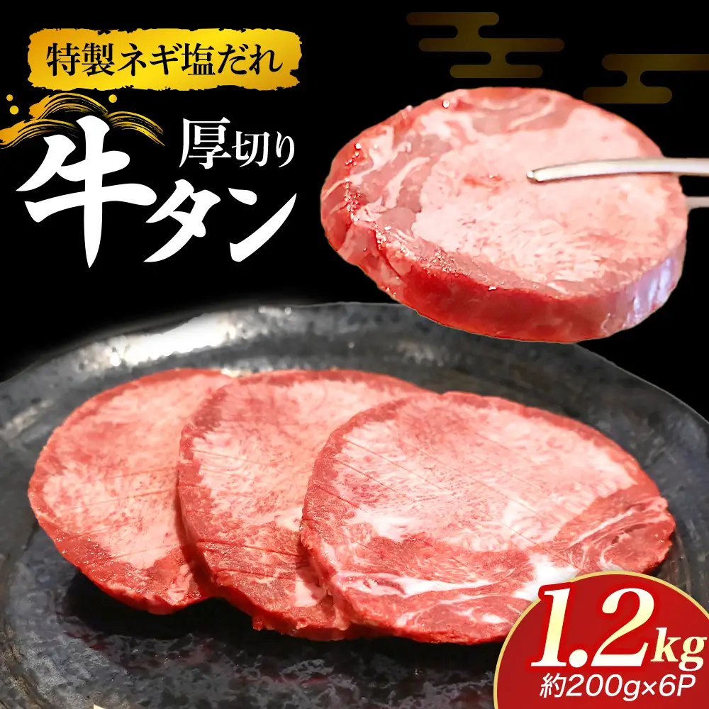 特製ネギ塩だれ 厚切り牛タン 1.2kg （肉 牛肉 牛タン 厚切り 塩だれ ネギ ヘルシー 人気 宮崎県小林市）