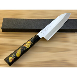 極上　安来青鋼1号　三徳万能包丁　菊の花＜和風レトロモダン＞　木製ハンドル