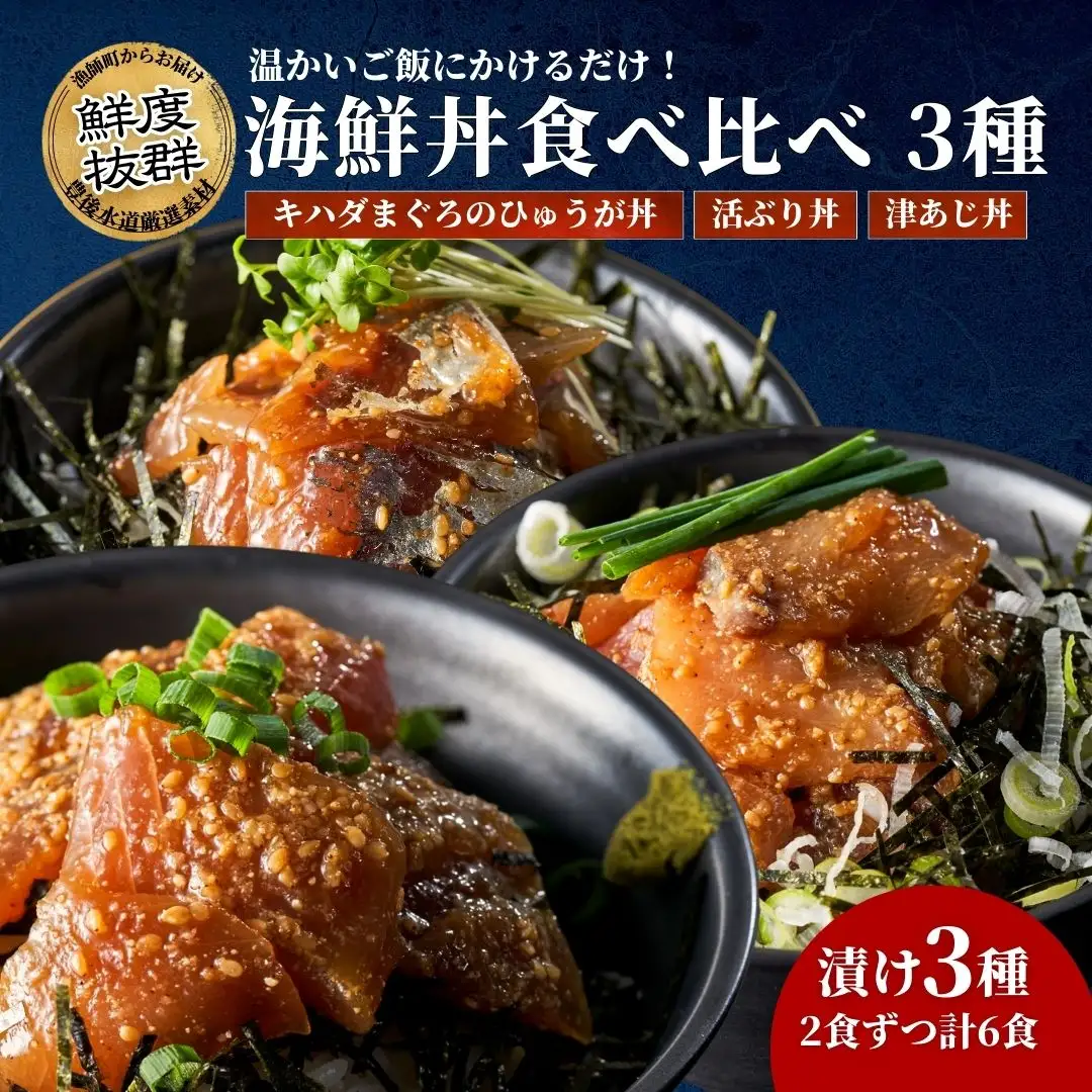 海鮮丼 3種 食べ比べ セット 各2袋/計6袋 | 海鮮丼 津久見市