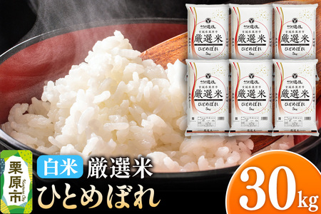 【白米】令和7年産 宮城県栗原市 厳選米 ひとめぼれ 30kg（5kg×6袋）