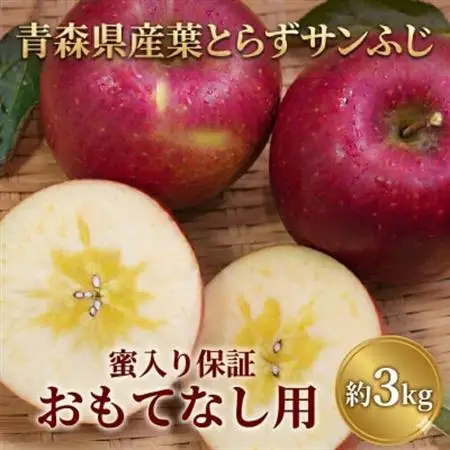 【26年11月～12月発送予定】平均糖度13度以上! 蜜入り おもてなし用葉とらずサンふじ 約3kg【配送不可地域：離島】【1682159】