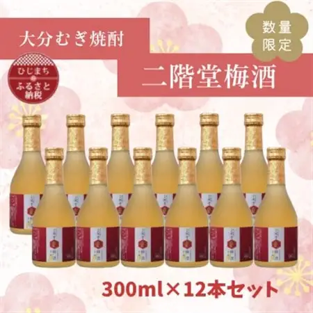 【数量限定♪】大分むぎ焼酎　二階堂梅酒(300ml)12本セット【1683542】