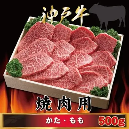 神戸牛 焼肉用 かた・もも 500g AGY2【配送不可地域：離島】【1682438】