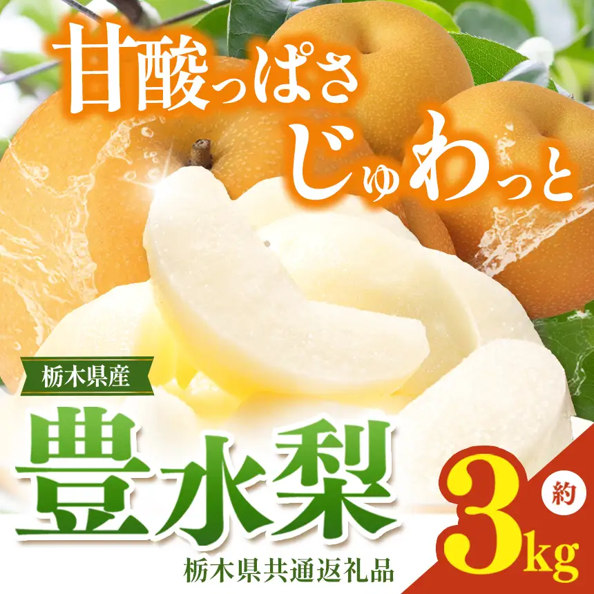 栃木県産梨 豊水 3kg