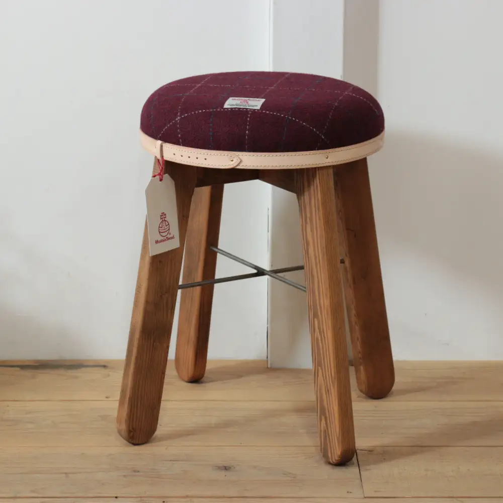 ハイスツール 【ボルドー】HARRIS TWEED（ハリスツイード）