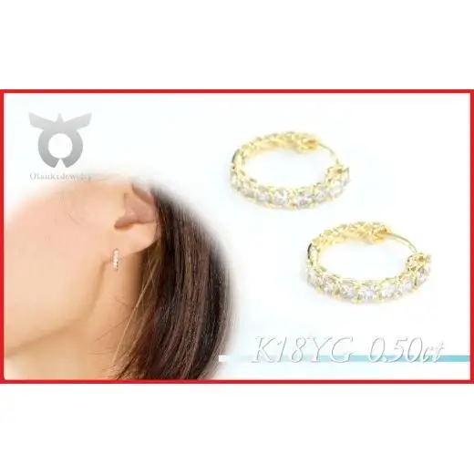 K18YG　ラボグロウンダイヤモンド　ピアス　0.50ct　LDP17784B　K18　DIA　PE