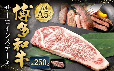 【A4 ・ A5】 博多和牛 サーロインステーキ 約250g （約250g × 1P） ／ 肉 お肉 おにく 牛肉 和牛 牛 うし 黒毛和牛 国産牛 国産黒毛和牛 国産 サーロイン ステーキ A5等級 A4等級 福岡県産 福岡県 岡垣町 冷凍 