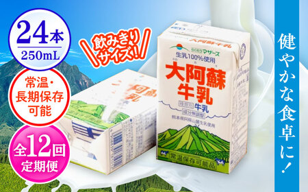 【全12回定期便】 大阿蘇牛乳 250ml (24本入り) 牛乳[AYCB152]
