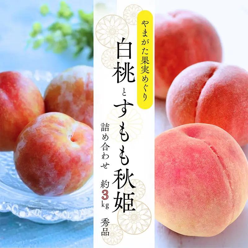 やまがた果実めぐり ―白桃と秋姫― 約3kg 秀品【令和8年産先行予約】FS25-090