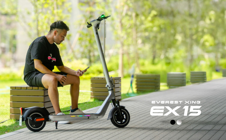 【免許不要】特定小型原付 EVERST XING EX15 スレートブラック 【Acalie】 電動キックボード コンパクト 折りたたみ[MGS008-2]