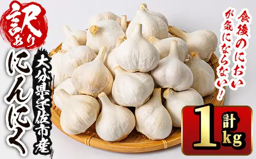 ＜先行予約受付中！2026年9月上旬以降順次発送予定＞＜訳あり・不揃い＞食後のにおいが気にならないニンニク(計1kg) にんにく ニンニク 野菜【116600200】【シイズンドアグリ】