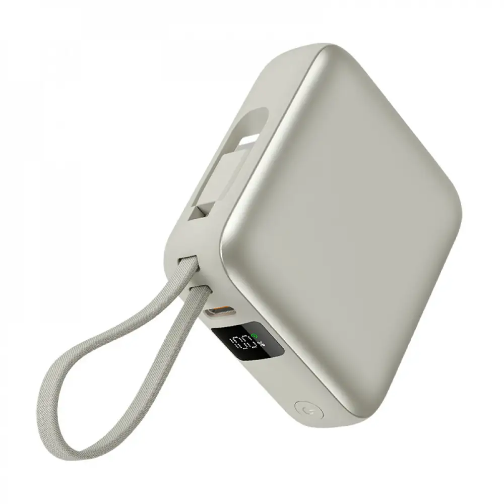 【2025年モデル】モバイルバッテリー 12000mAh 46.2Wh ＜シルバー＞大容量 3台同時充電 ２本ケーブル内蔵 PD22.5W 急速充電 QC3.0 携帯充電器 防災電源 iPhone16充電 USB-A / Type-C / iPhone 出力 Type-C入力 高品質 コンパクト 防災グッズ PSE認証 【PL保険加入済み製品・安心】