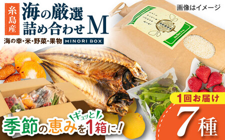 【お中元対象】糸島産 魚 米 野菜 果物 厳選詰め合わせ MINORI BOX Mサイズ 糸島市 / emma.Inc / 米 魚 野菜 果物 詰め合わせ[AOP023]