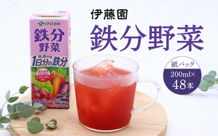 【10営業日以内発送】伊藤園 鉄分野菜 紙パック 200ml 48本 「1 食分の野菜」と「1 日分の鉄分」が果実で摂れるにんじんミックスジュース スピード発送　023-G-IT014