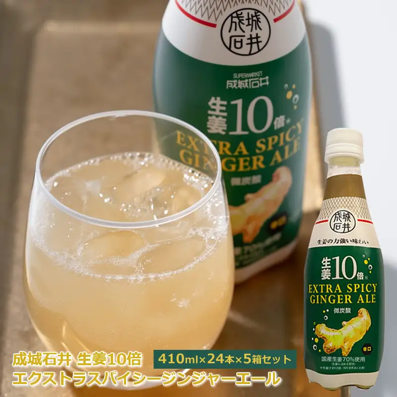 成城石井 生姜10倍 エクストラスパイシージンジャーエール 410ml×24本×5箱セット
