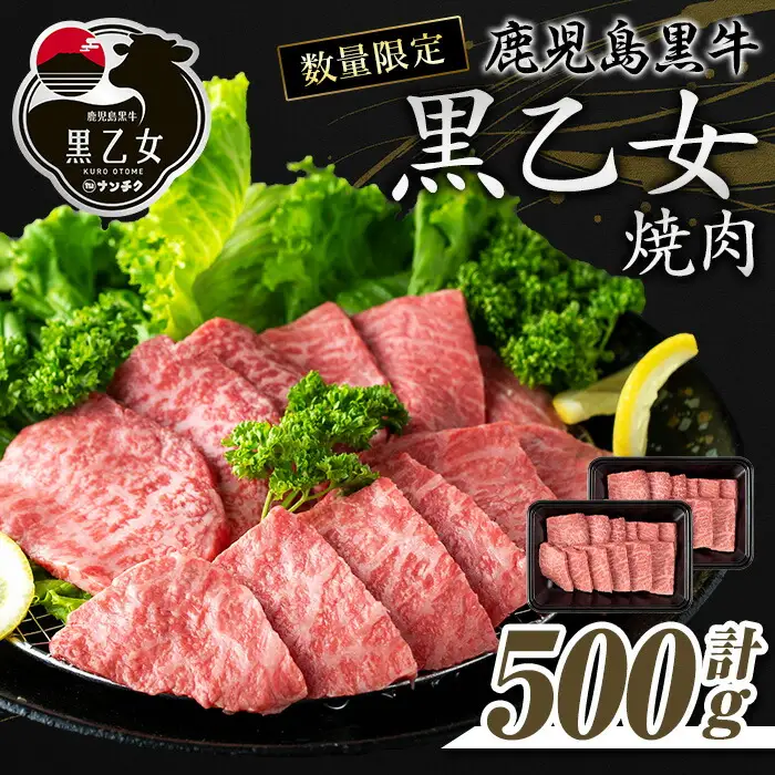 鹿児島黒牛 黒乙女 和牛モモ焼肉(計500g・250g×2P) 黒毛和牛 黒牛 鹿児島県産【ナンチク】A966