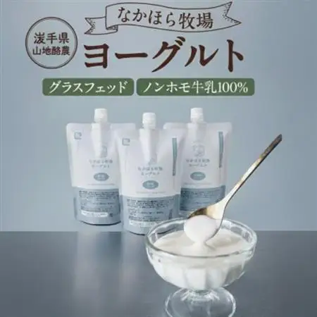 【毎月定期便】なかほら牧場のノンファット(無脂肪タイプ)ヨーグルト 〔500 ml〕3本全6回【配送不可地域：離島】【4075359】