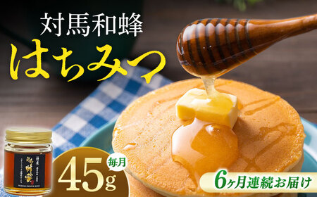 【全6回定期便】 対馬 和蜂 はちみつ 45g×1本 《対馬市》【特定非営利活動法人 對馬次世代協議会（対馬コノソレ）】 蜂蜜 ハチミツ 日本ミツバチ ニホンミツバチ[WAM041]