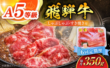 【6回定期便】 A5 飛騨牛 しゃぶしゃぶ・すき焼き用 350g / 白川町農業開発[AWAH025] 牛肉