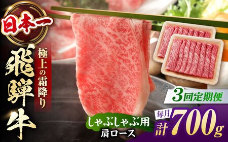 【3回定期便】飛騨牛 牛しゃぶ用肩ロース 700g 白川町 / 浅井商店[AWBJ021] 飛騨牛