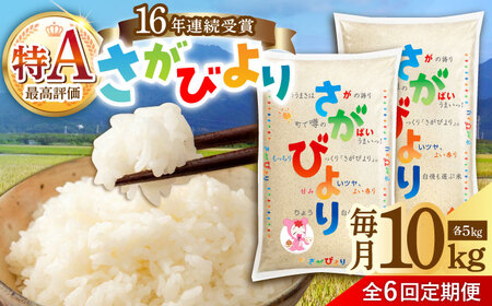 【6回定期便】さがびより 白米 10kg /JA食糧さが[UDS003] 米 定期